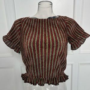 Sparkly Ruffle Crop Top